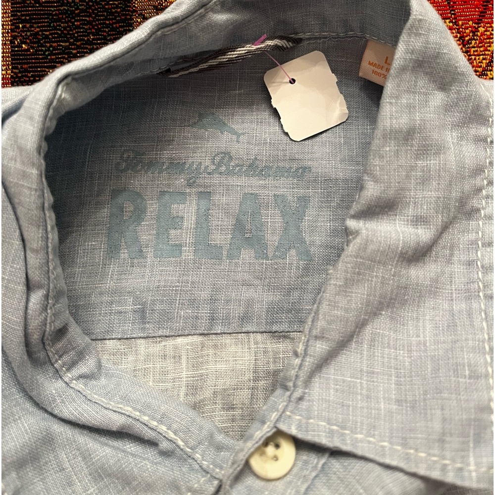 Tommy Bahama long sleeve linen denim style shirt NWT ⛱️☀️👔 - Picture 3 of 7